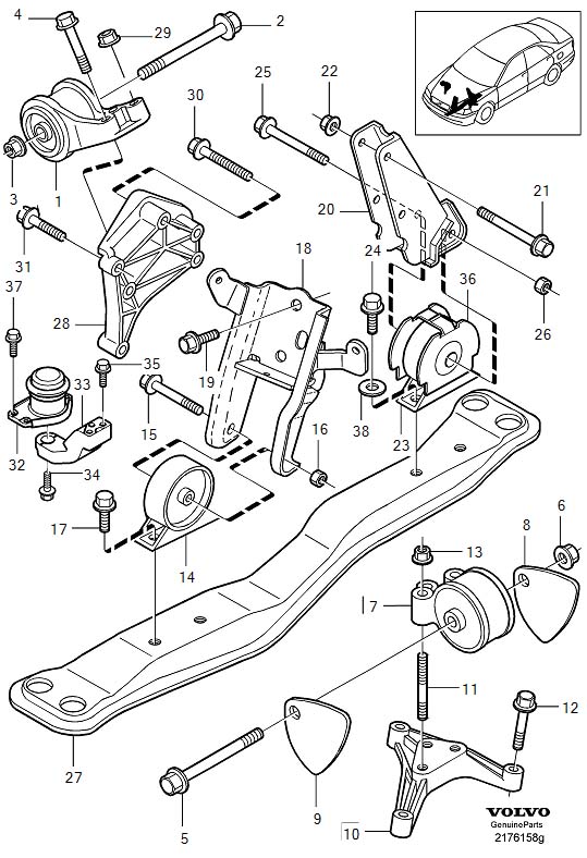 S40 T4 Engine Mount Replacement