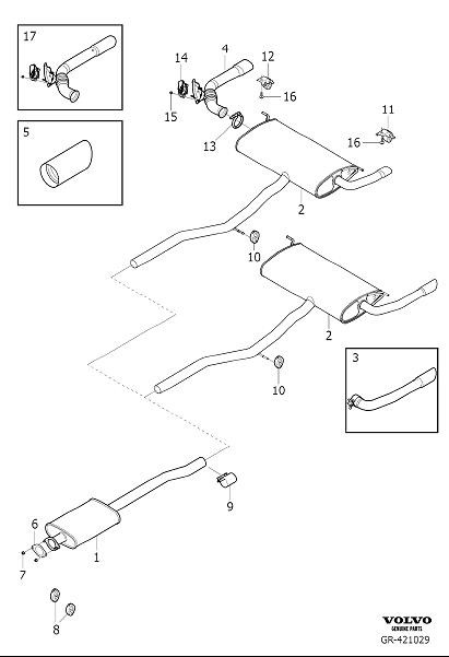 One New Starla Exhaust Muffler Front 16835 9161791 for Volvo 960 S90 V90 One New Starla Exhaust Muffler Front 16835 9161791 for Volvo 960 S90 V90